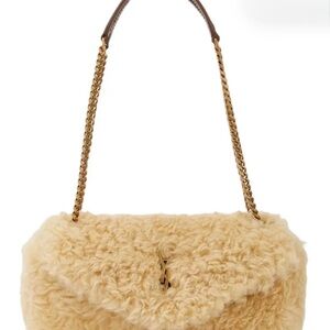 YSL Calypso Small Shoulder Bag in Shearling